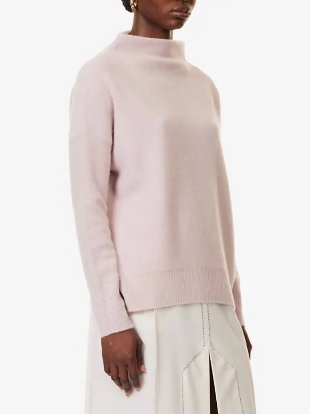 VINCE. Plush Cashmere Funnel Neck Sweater L Orchid Stone Pink $425